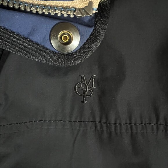 Marco Polo Mens Navy Bomber Jacket With Button Front & Zipper Grandpa Core SZ L - Picture 4 of 5
